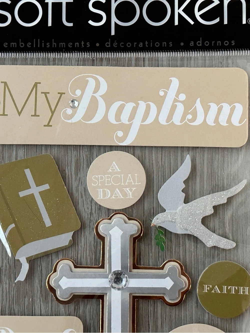 NWT Me & My Big Ideas Soft Spoken Baptism Christening Stickers Embellishments